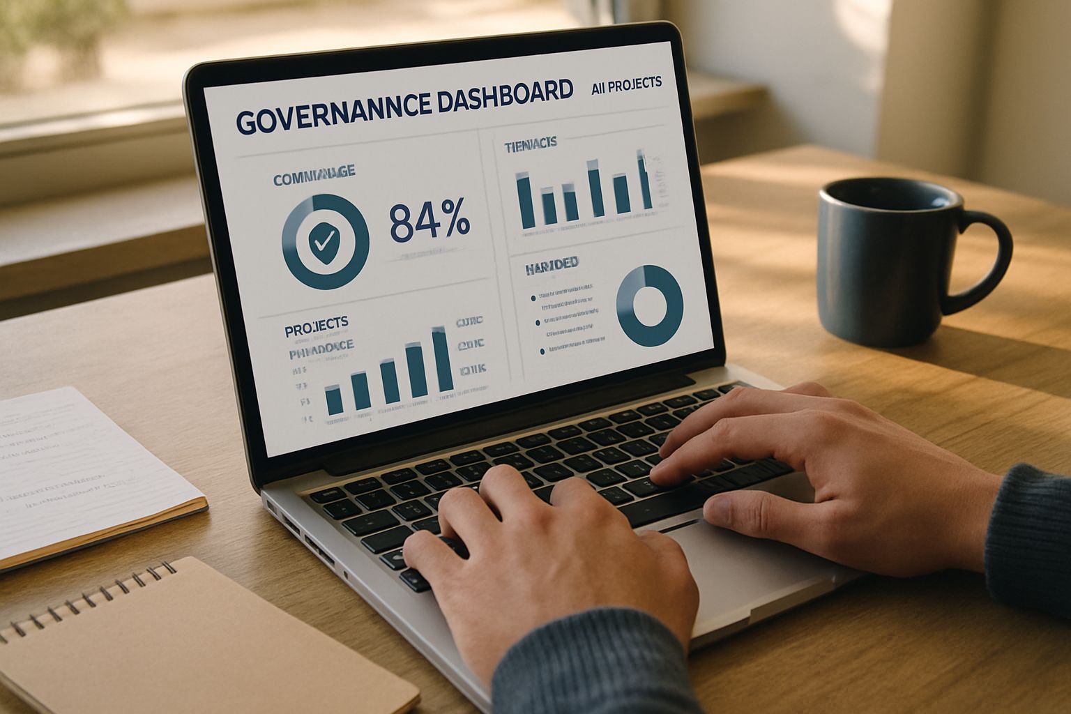 Governance dashboard supports AI adoption in enterprise workspace.
