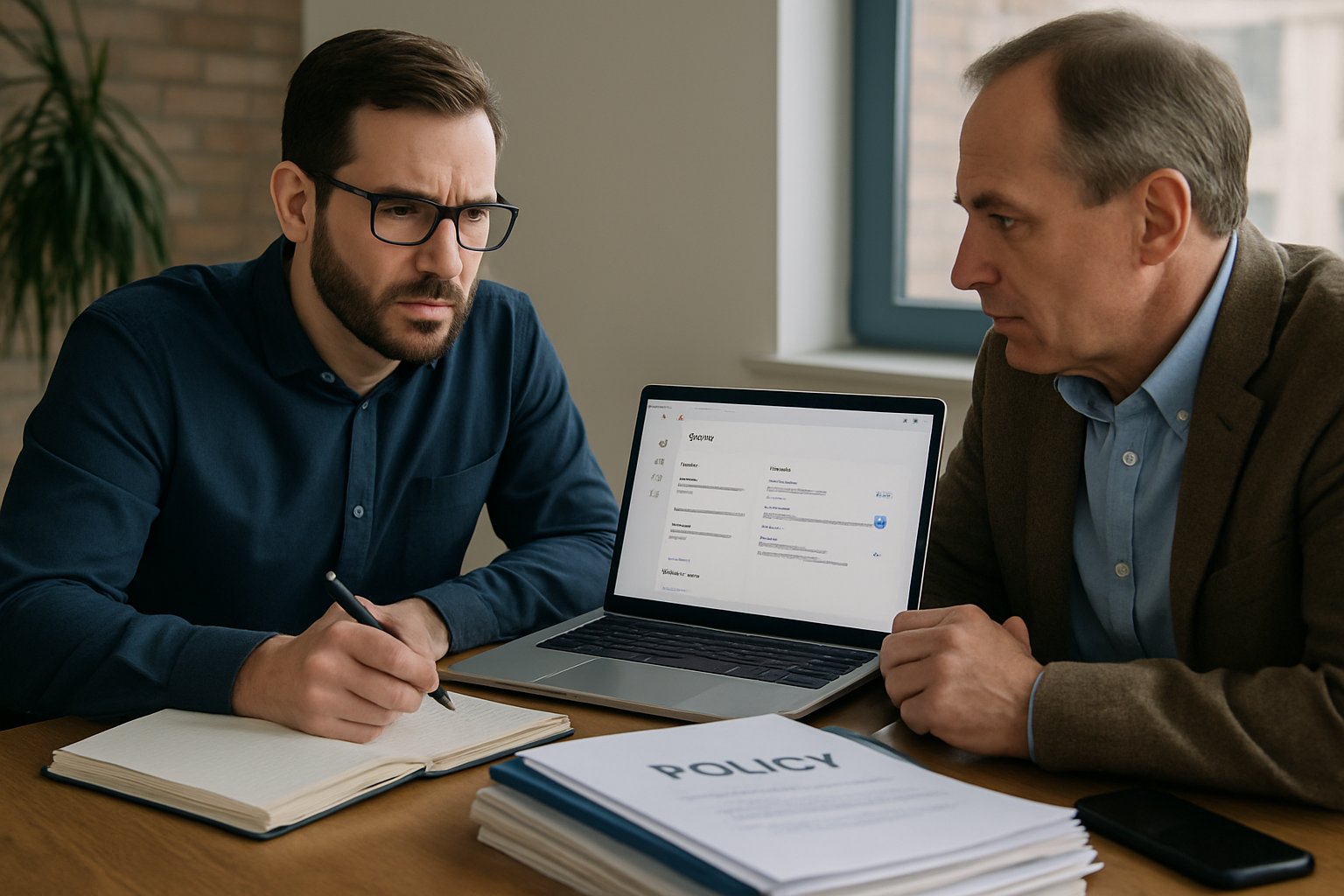 IT manager discussing Microsoft Copilot Adoption compliance and cost with stakeholder.