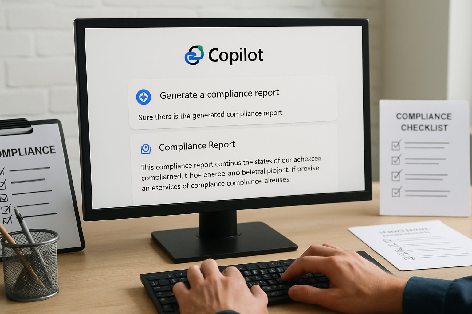 Microsoft Copilot Adoption with compliance checks and governance guidelines.
