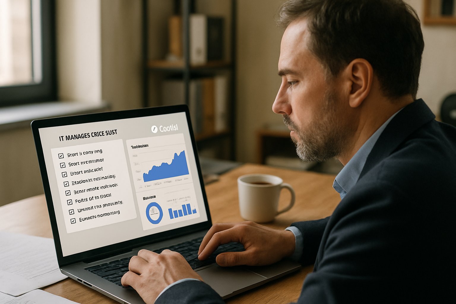 IT manager evaluating Microsoft Copilot Adoption checklist and analytics.