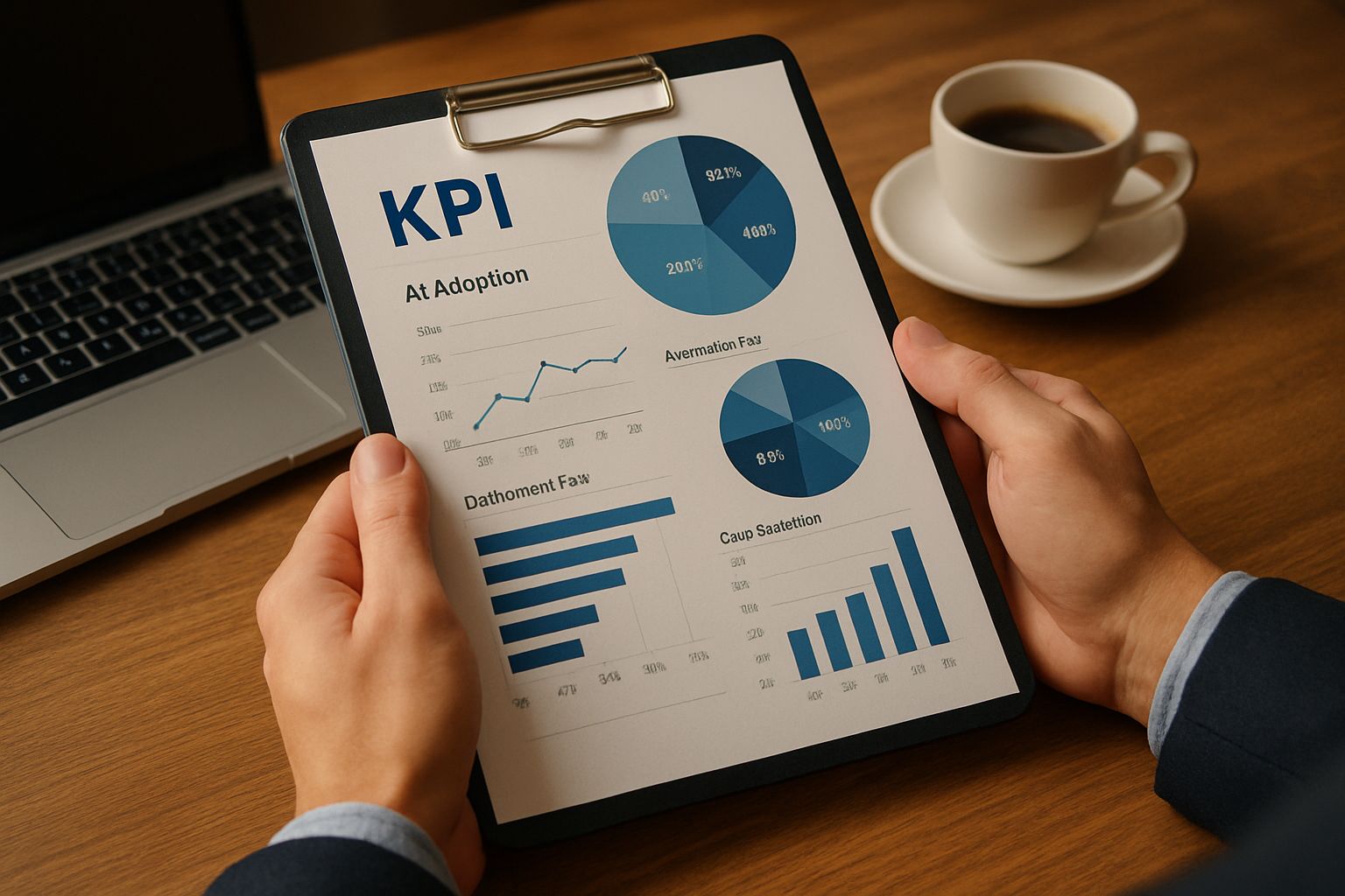 KPIs and data charts illustrating AI Adoption success metrics