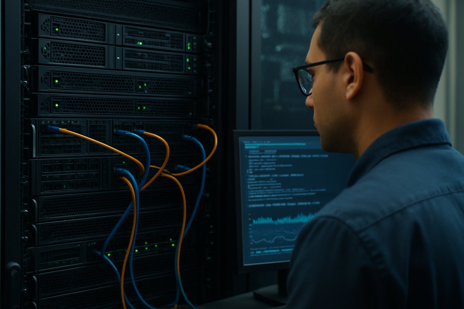 IT specialist ensures secure data environment for successful AI Adoption.