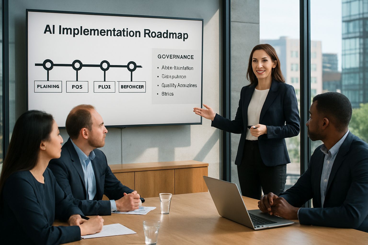 Professional explains effective AI adoption roadmap for corporate governance and ROI.