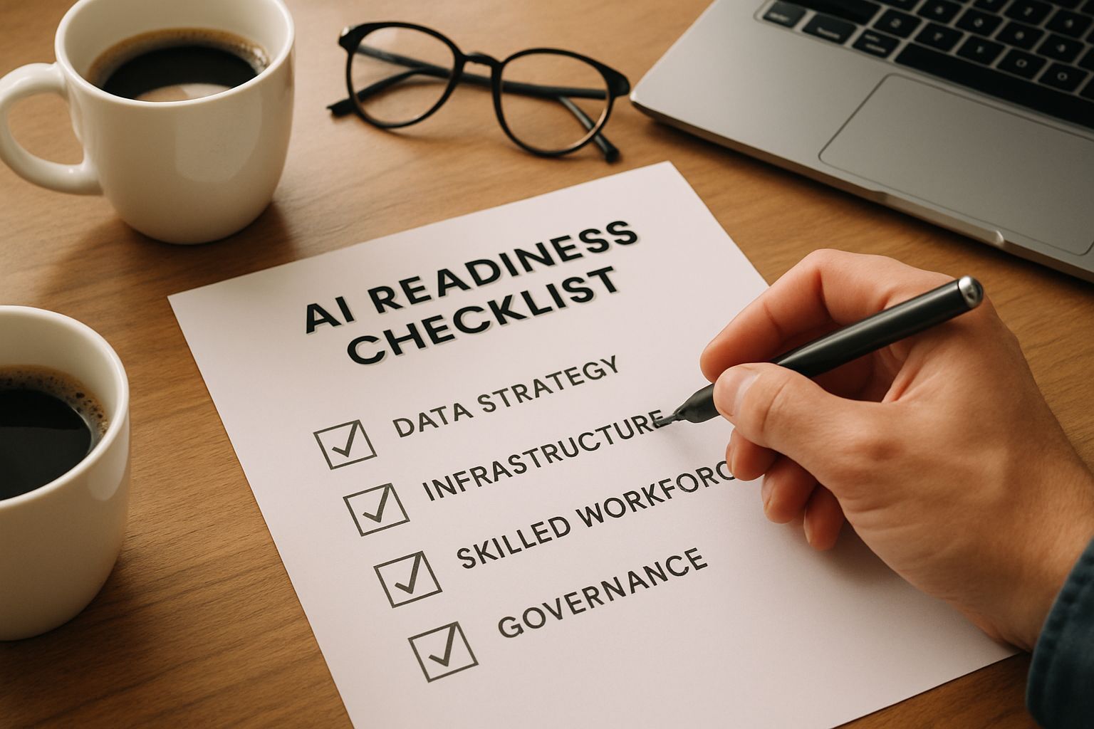 AI readiness checklist being completed in a consulting firm environment.