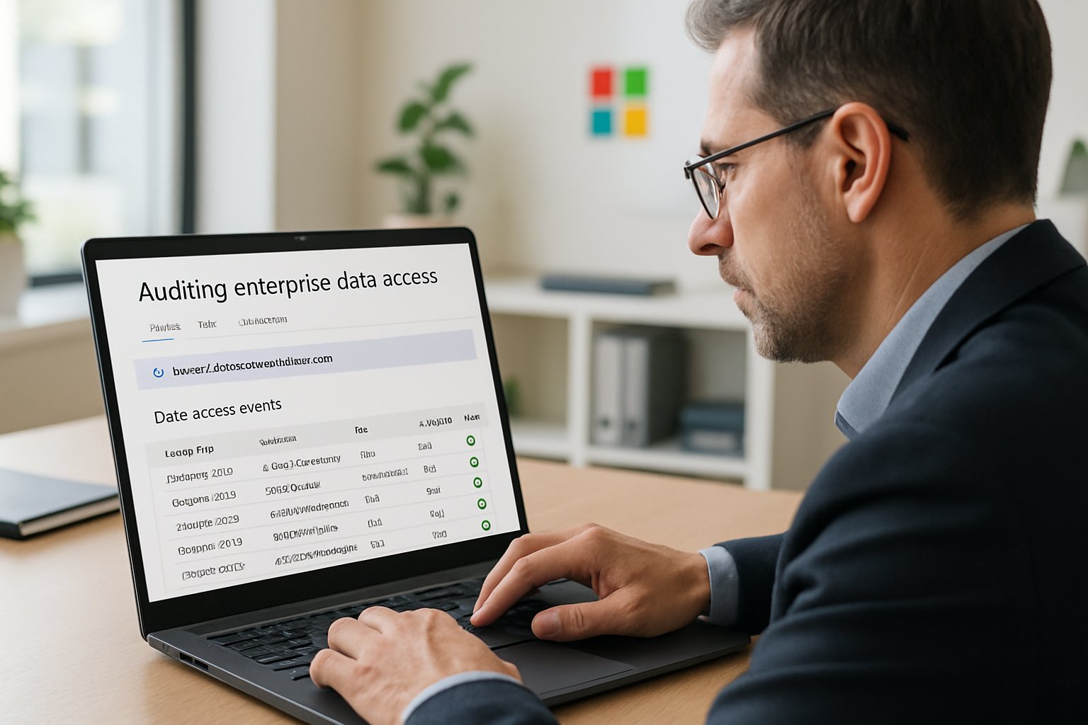 IT manager implementing Copilot Governance policy on laptop