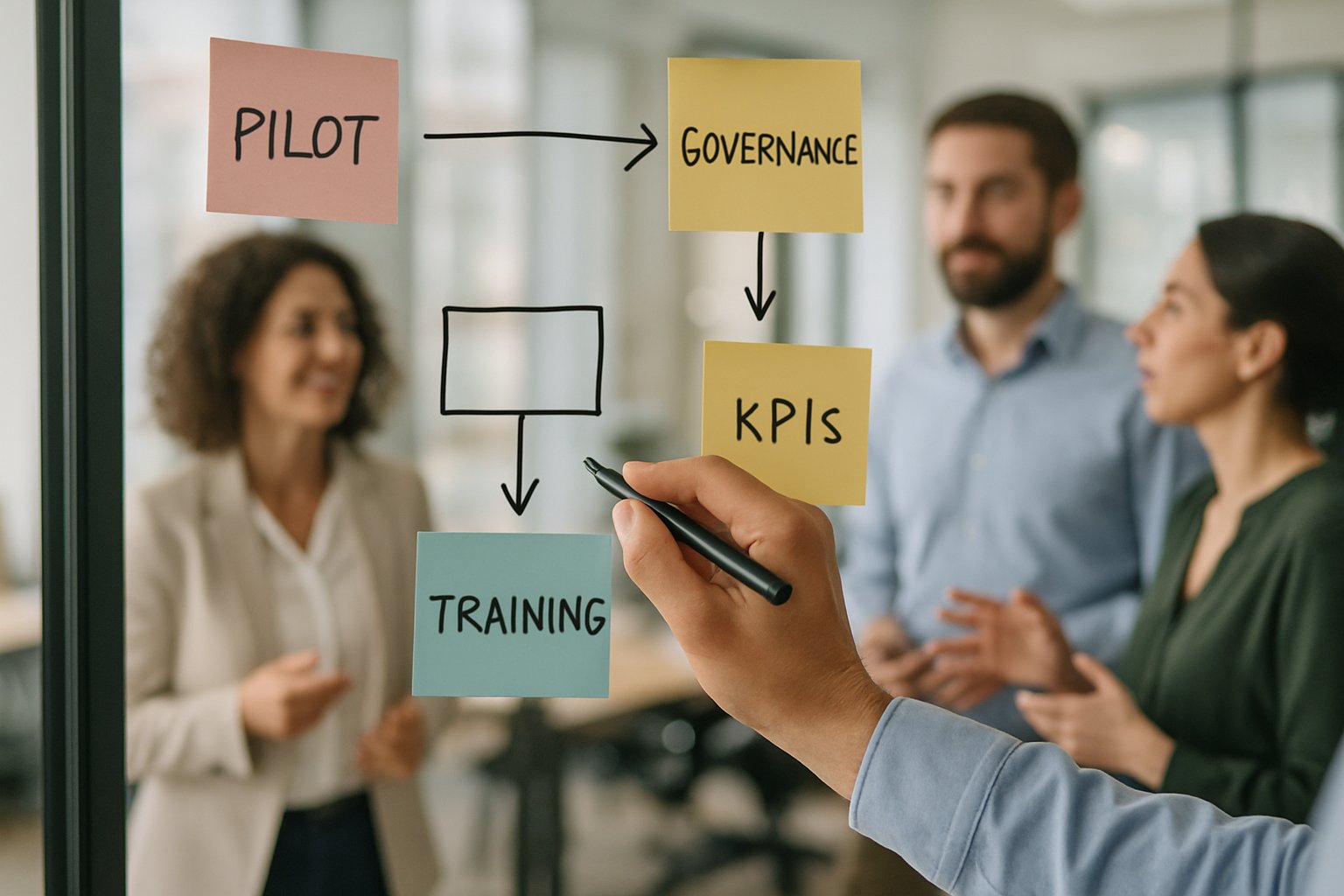 Developing governance and training strategies for enterprise AI scalability.