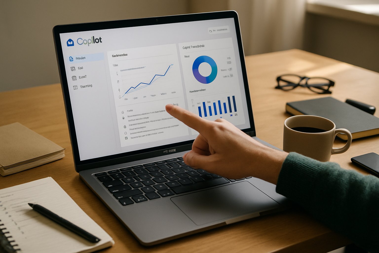 Realistic workspace using Microsoft Copilot Consulting for analysis