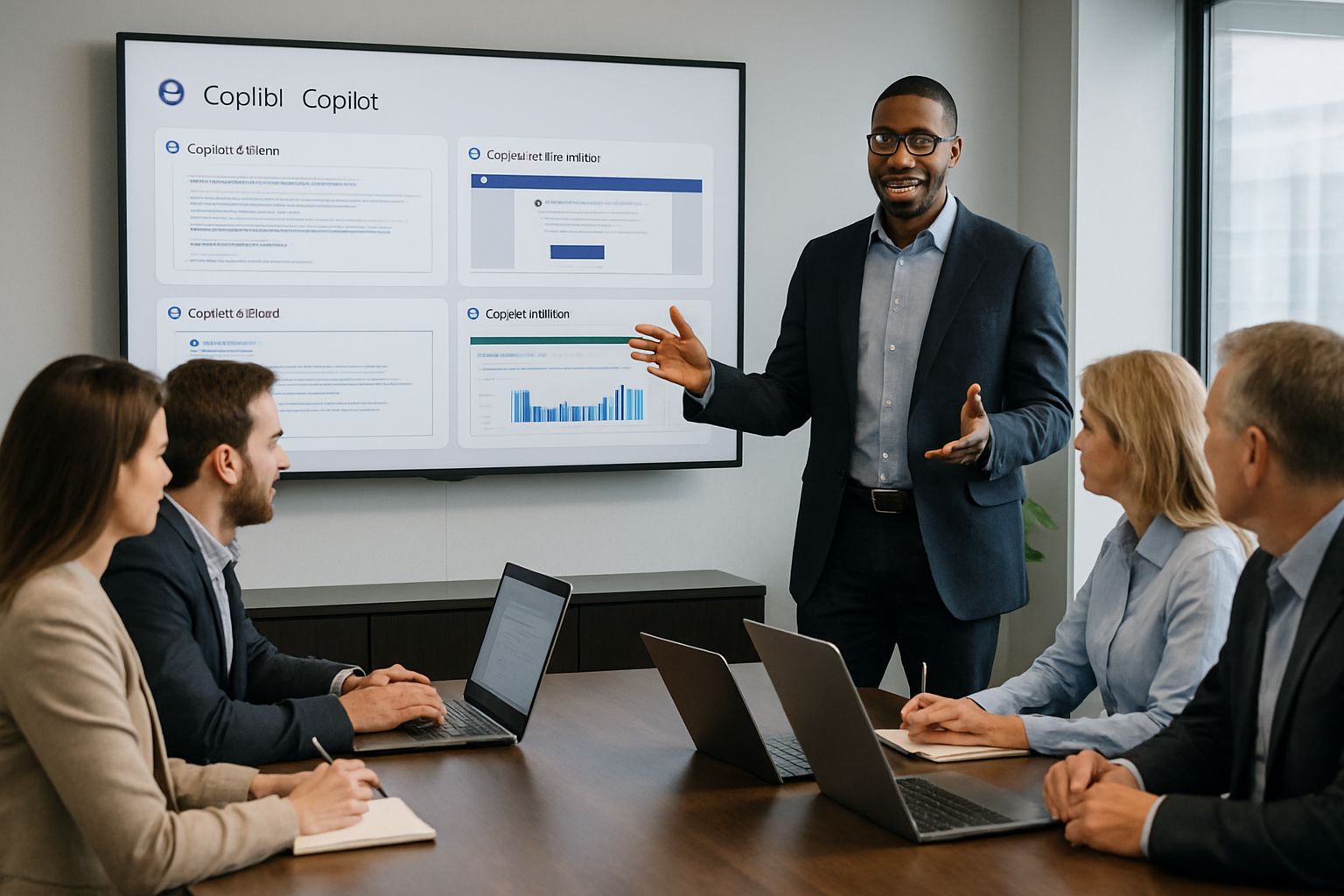 Microsoft Copilot Consulting demonstration in enterprise setting.