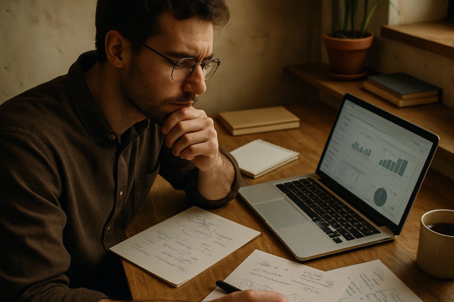 Curious employee reviewing data for organizational readiness improvement