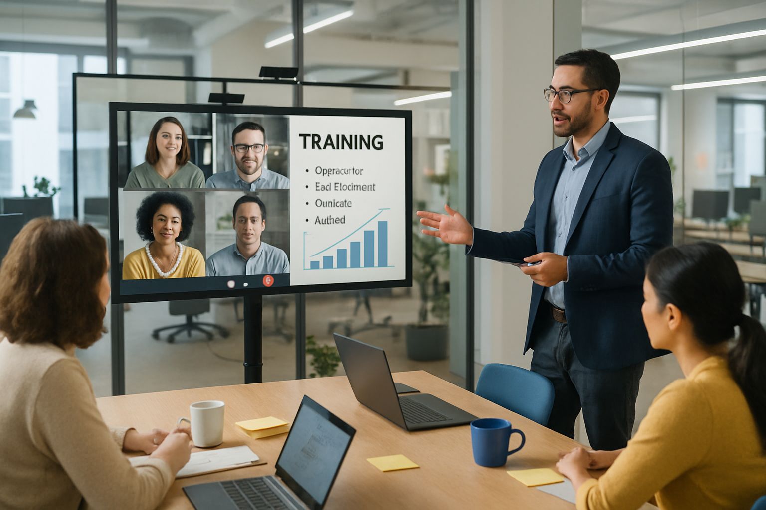 Outsourced workforce transition trainer conducting virtual session