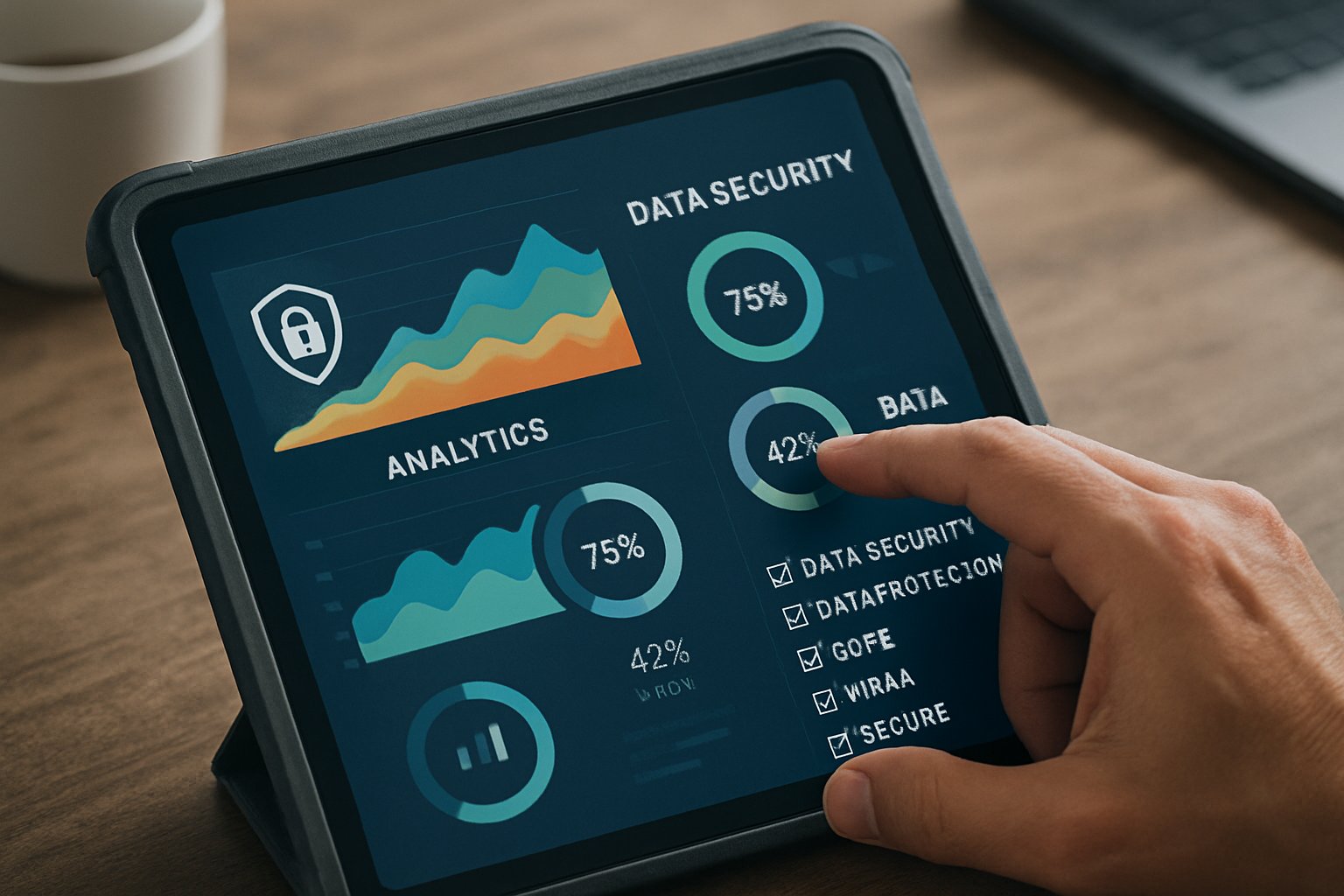 Secure analytics display highlights data maturity and AI adoption measures