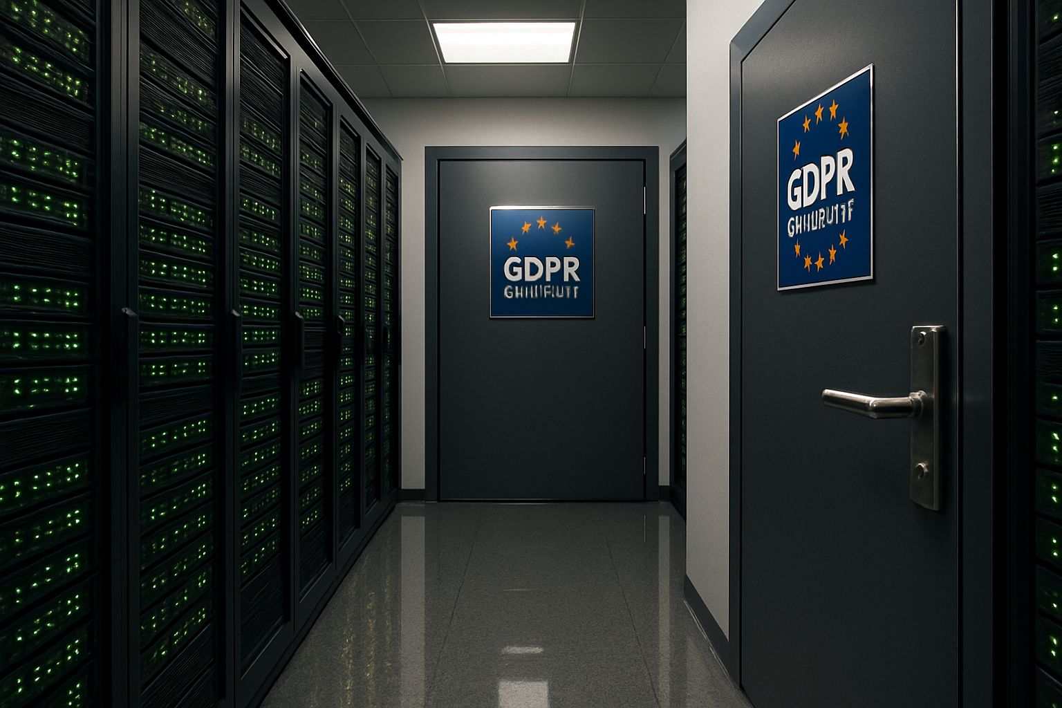 Secure server room illustrating GDPR-ready data governance at enterprise scale.